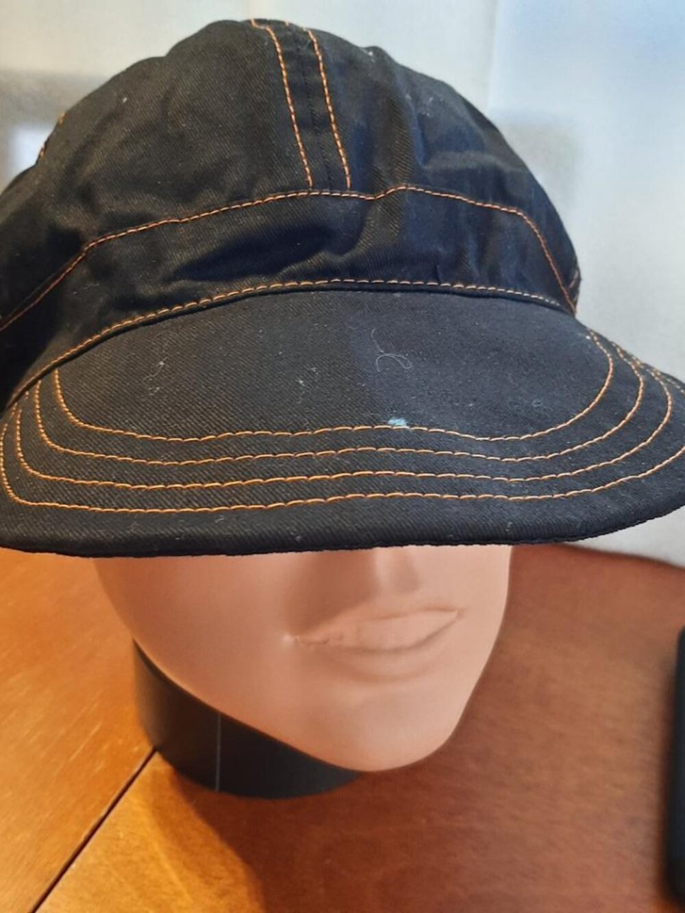 NEW ! Tough Headwear Hat Black W Orange Line